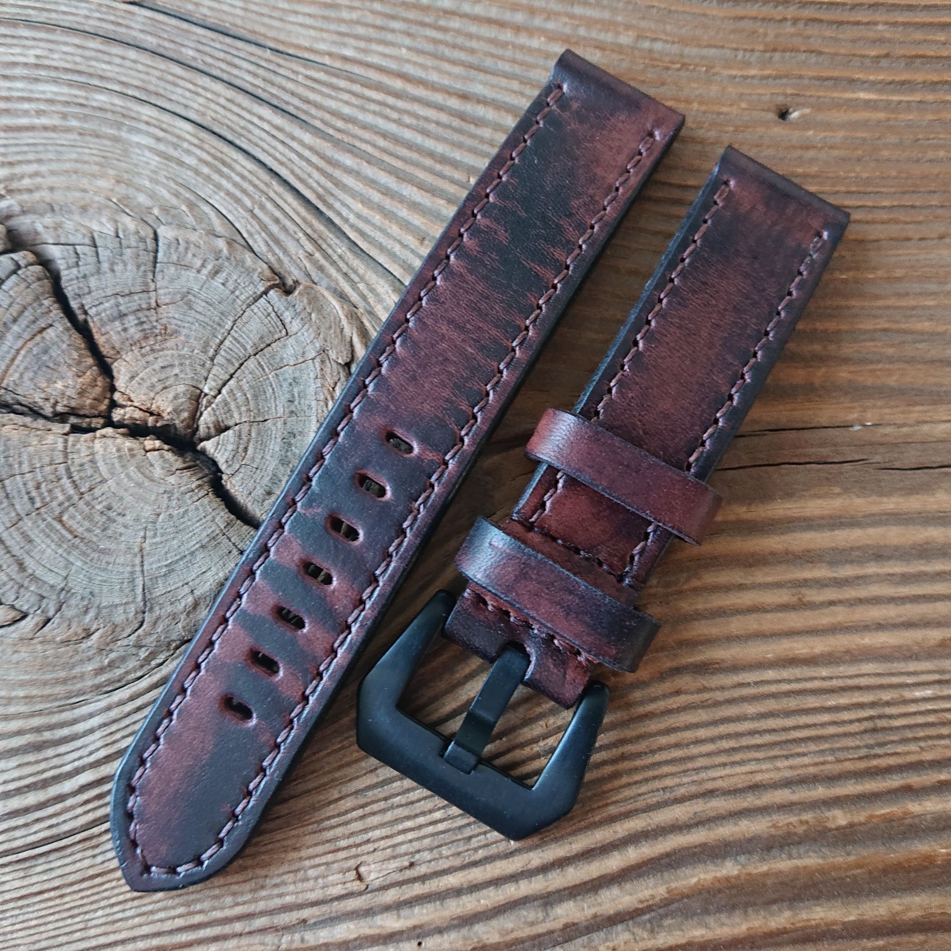Pasek do zegarka 20 mm ręcznie robiony skóra naturalna handmade