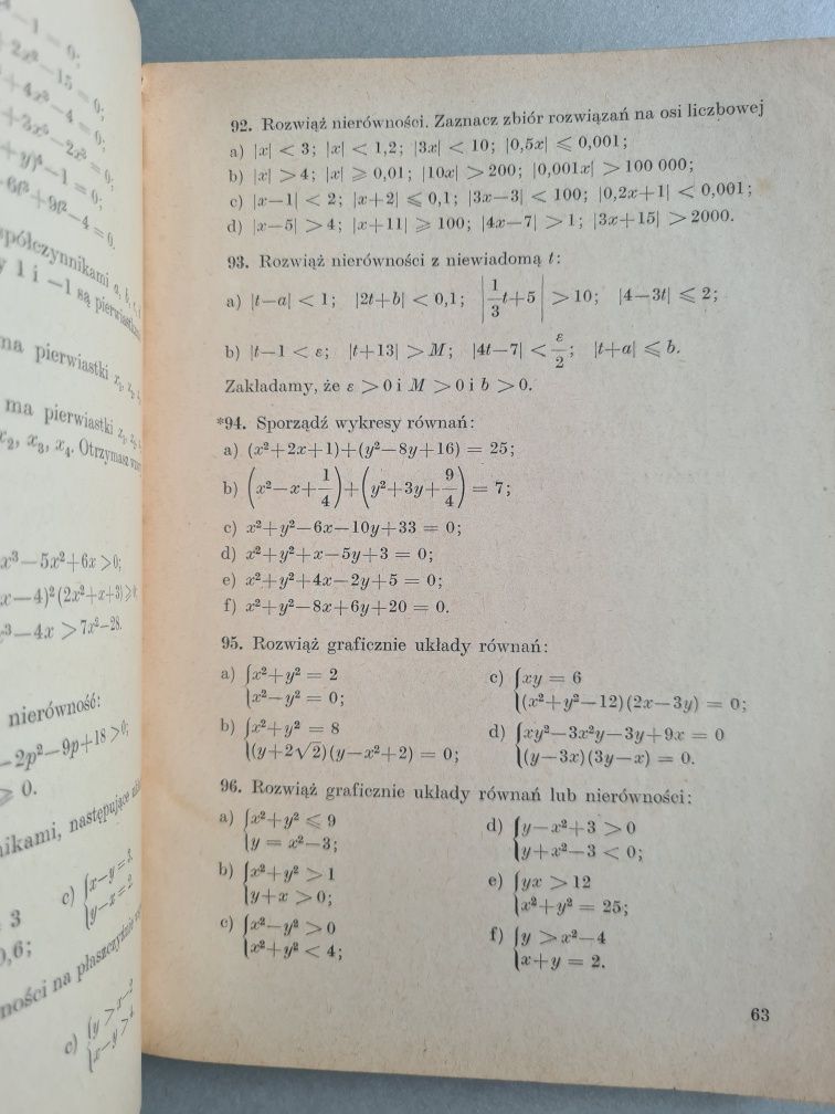 Algebra dla klasy II czteroletniego technikum i liceum zawodowego