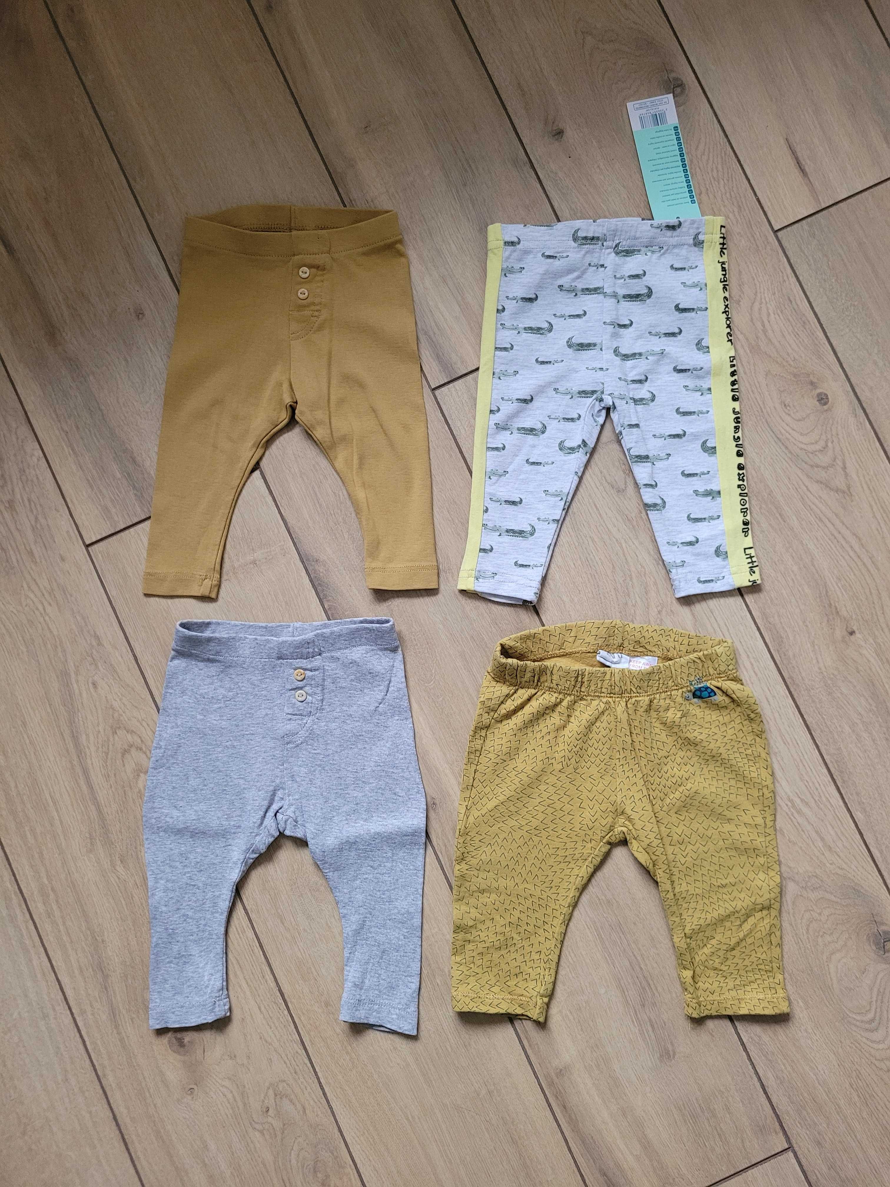 Legginsy (nowe) unisex 4szt 68 3-6 H&M Zara spodnie niemowlęce
