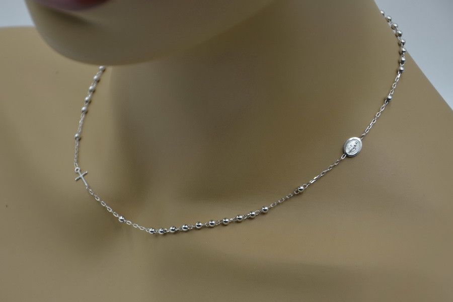Złoty różaniec damski 14k 585 z białego złota D&G rcc002w Szczecin