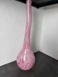Różowy szklany wazon z soczewką 47cm