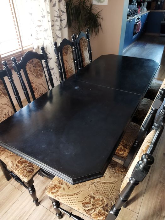 Stół kalwaryjski 200-260 x 80 + 8 krzeseł