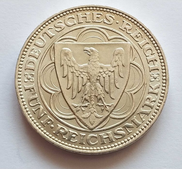 Niemcy, Republika Weimarska, 5 marek 1927 A, Bremerhaven, RZADKOŚĆ