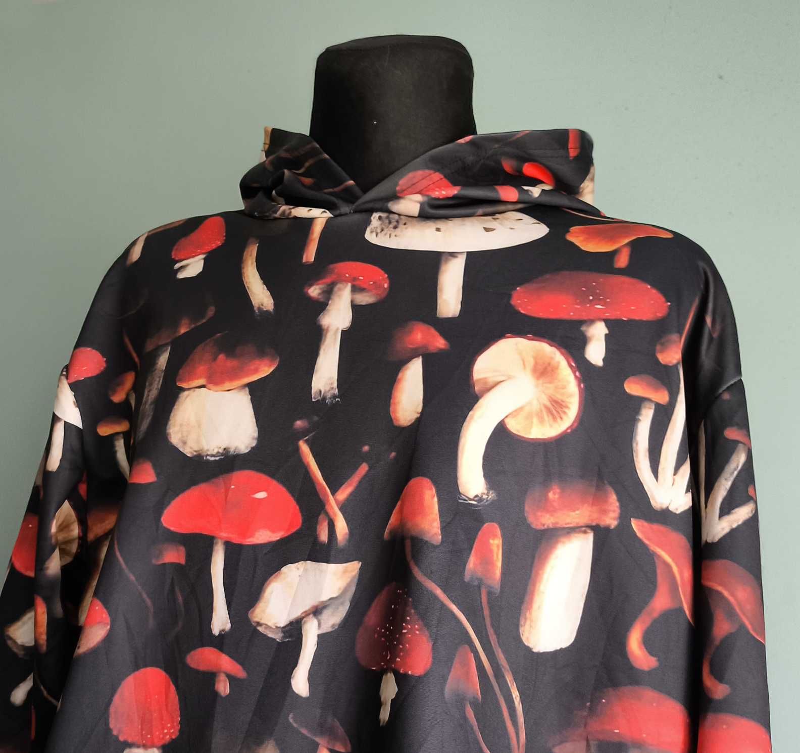 Męska bluza z kapturem motyw grzyby Muchomory r.3XL