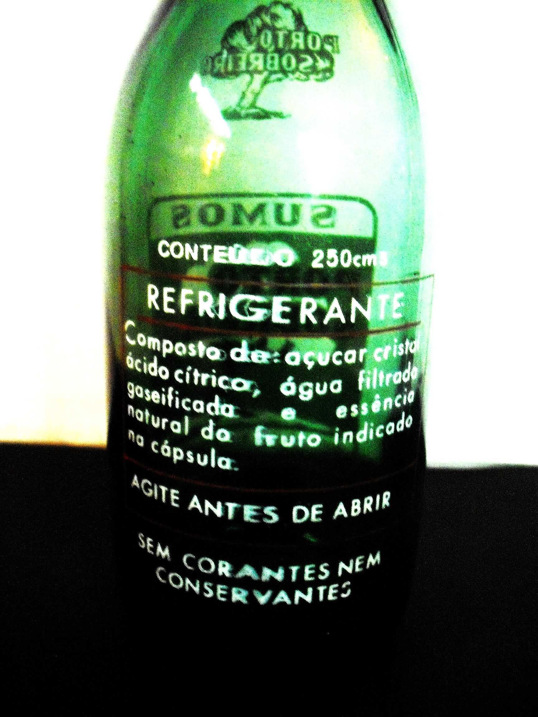 Garrafa antiga dos Refrigerantes Porto Sobreiro - Pirogravada - verde