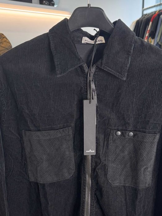 Сорочка STONE ISLAND 11604 Organic Cotton Corduroy Overshirt Black