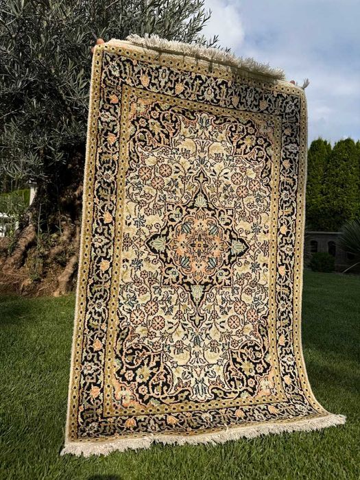 Jedwabny r.tkany dywan perski GHOUM / GHOM 130x76 galeria 7 tyś