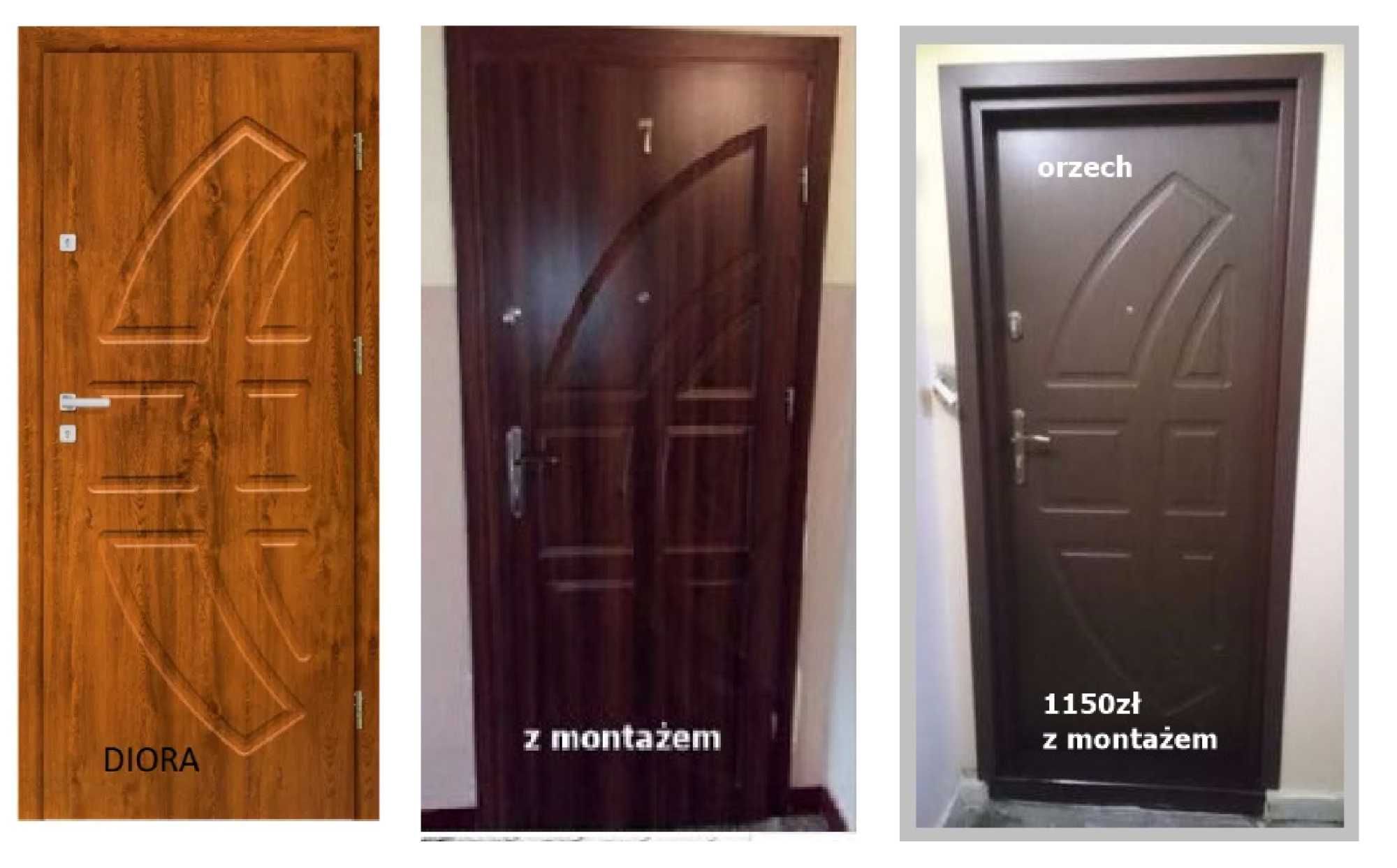 Drzwi wejściowe - zewnętrzne z MONTAŻEM ,Wyprzedaż!! Polskie do bloku