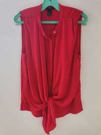 Czerwona bluzka bez rękawów H&M rozmiar 38