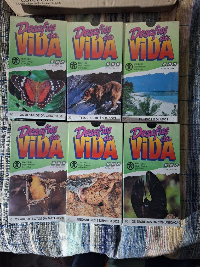 Vendo colecção 37 cassetes VHF novas com plásticos desafios da vida 12