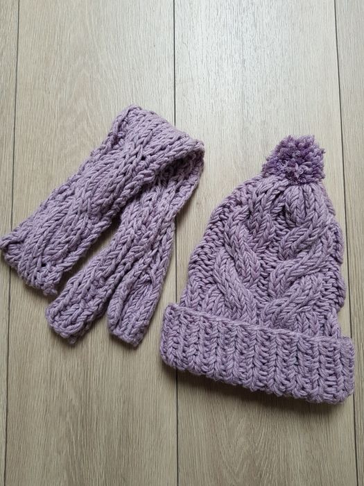 Czapka i szalik r. 80 wełniane