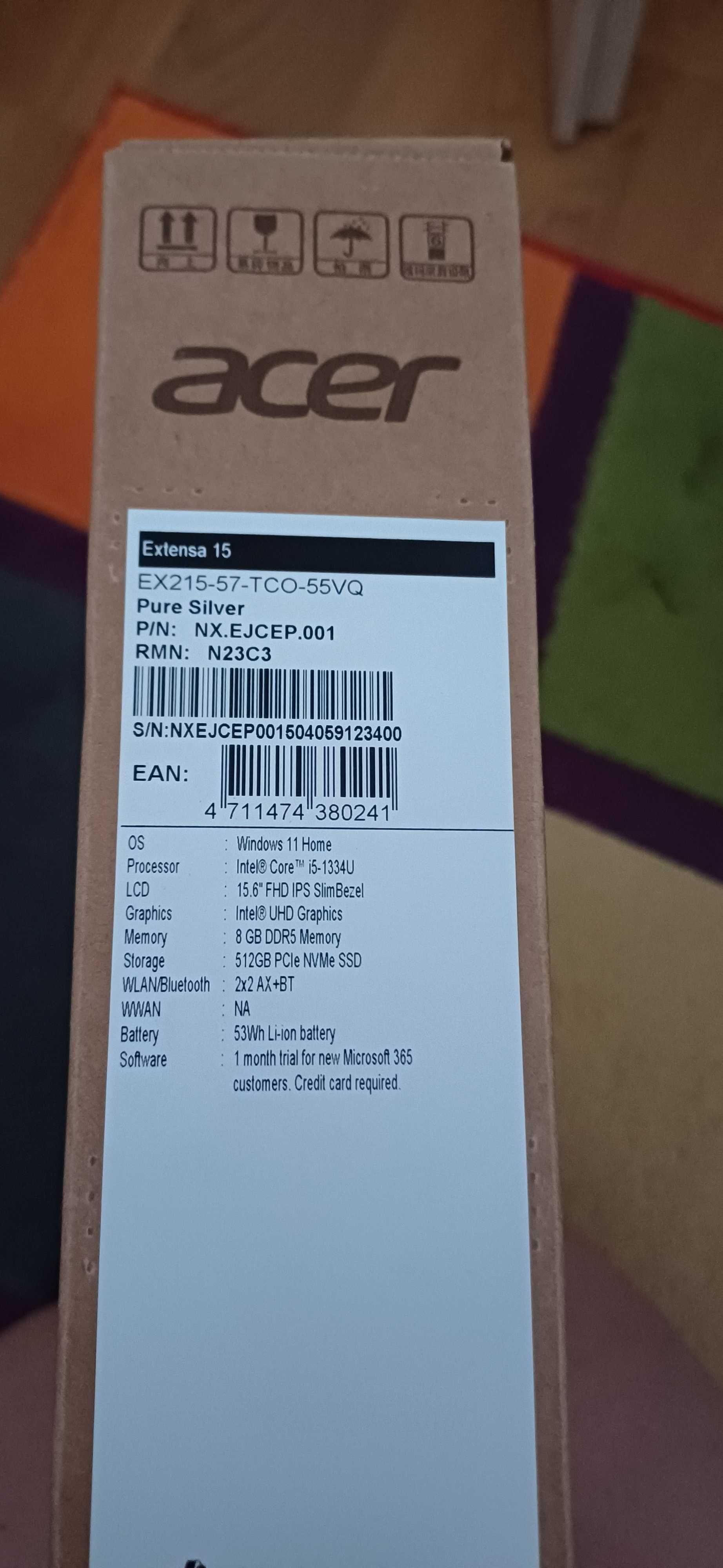 Komputer notebook Acer Extensa 15  EX215-57-TCO-55VQ