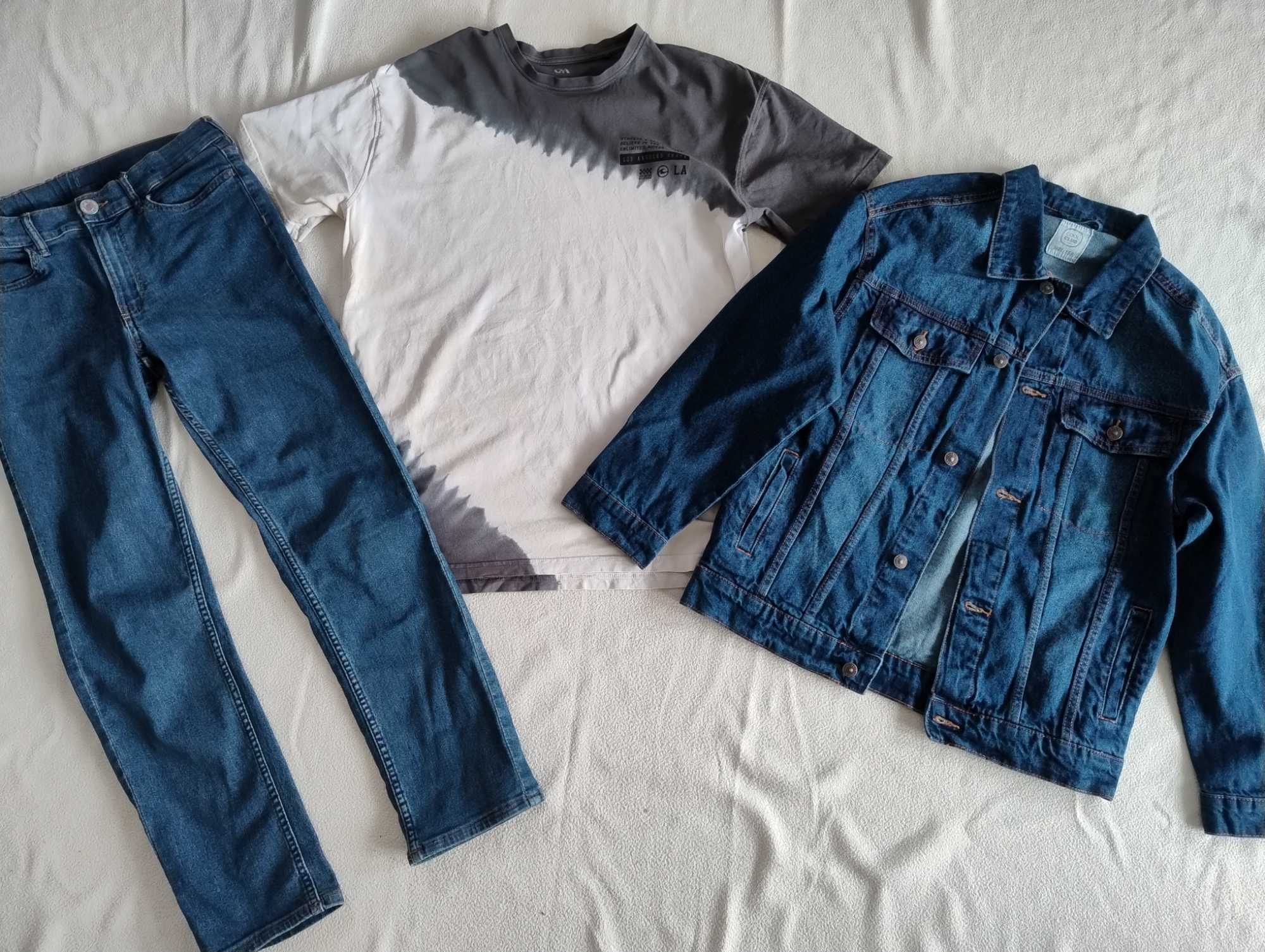 Zestaw 9 SZT ZARA PRIMARK H&M bluza spodnie jeansy roz. 158 164 cm
