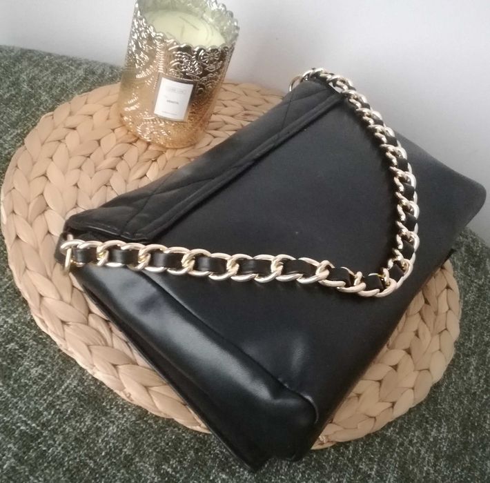 PRIMARK Czarna torebka kopertówka elegancka wieczorowa