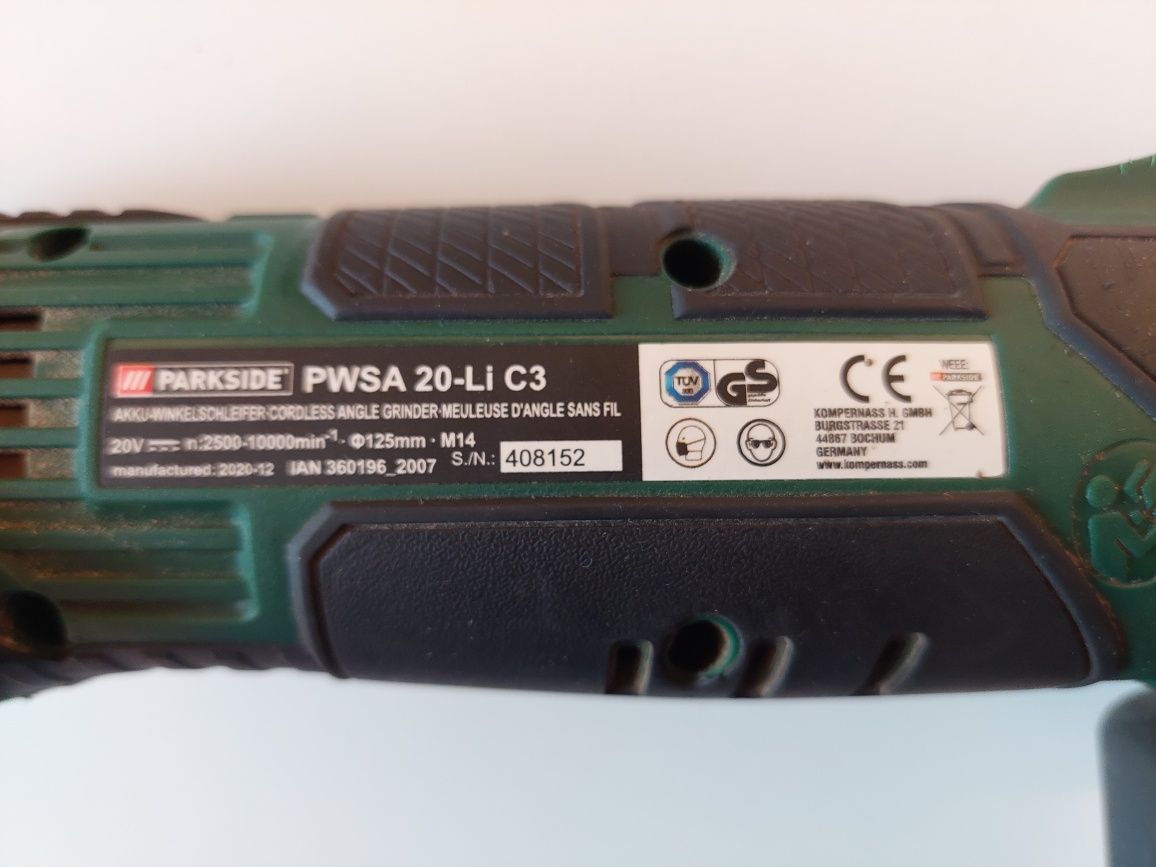 Аккумуляторная шлифовальная машина Parkside PWSA 20-Li C3