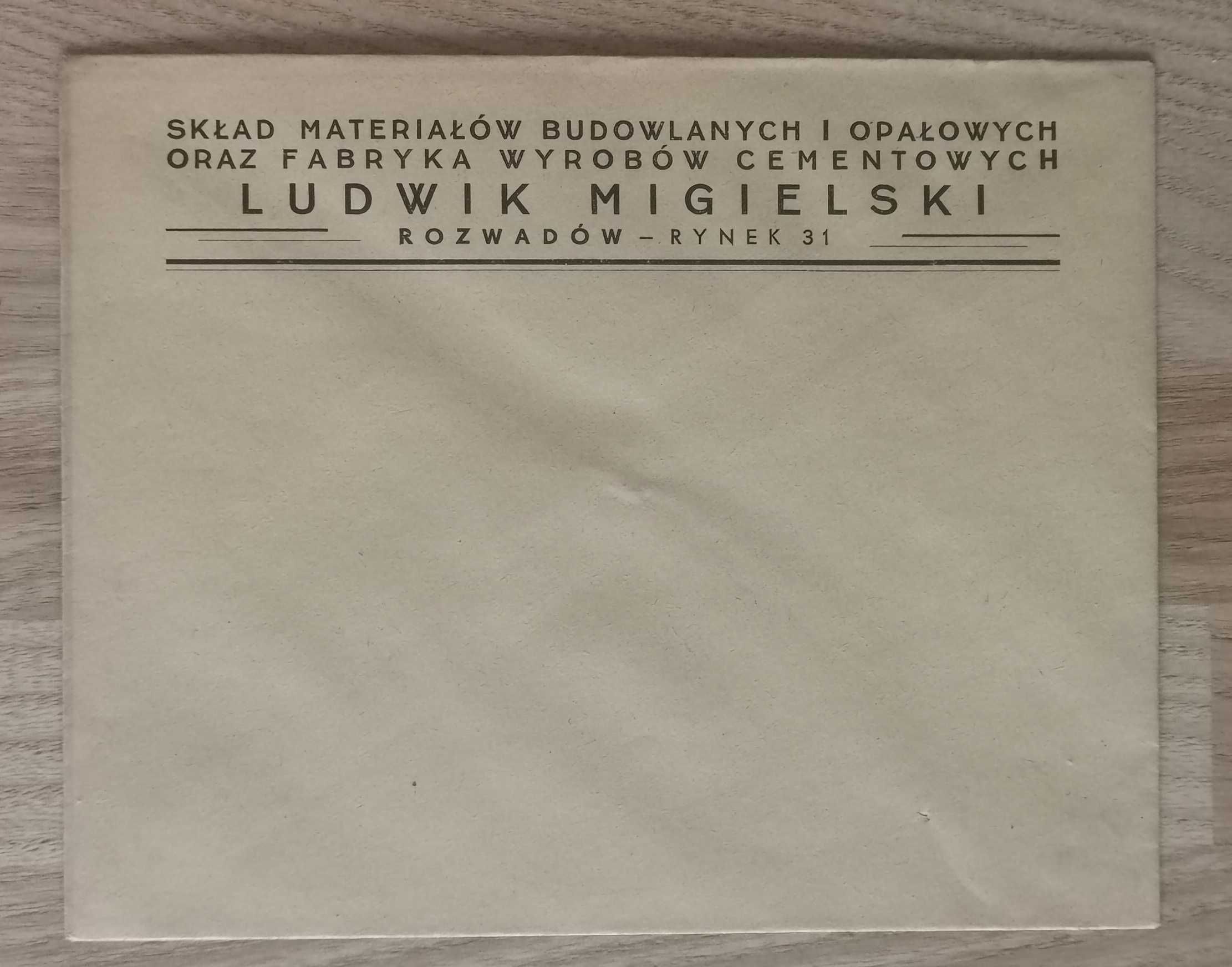 Stalowa Wola / Rozwadów stara  koperta Migielski