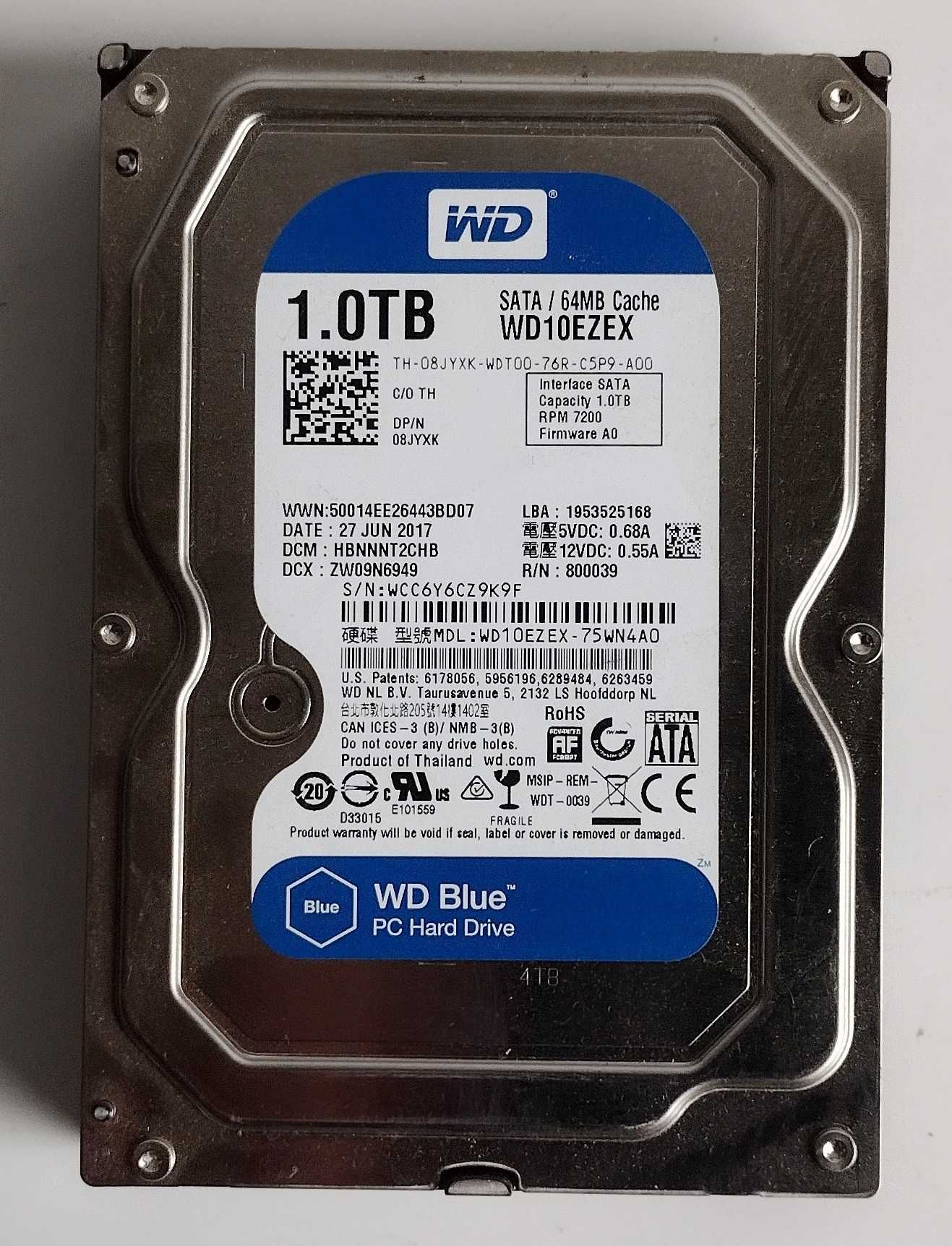 Dysk twardy HDD WD BLUE WD10EZEX 1TB 3.5" SATA