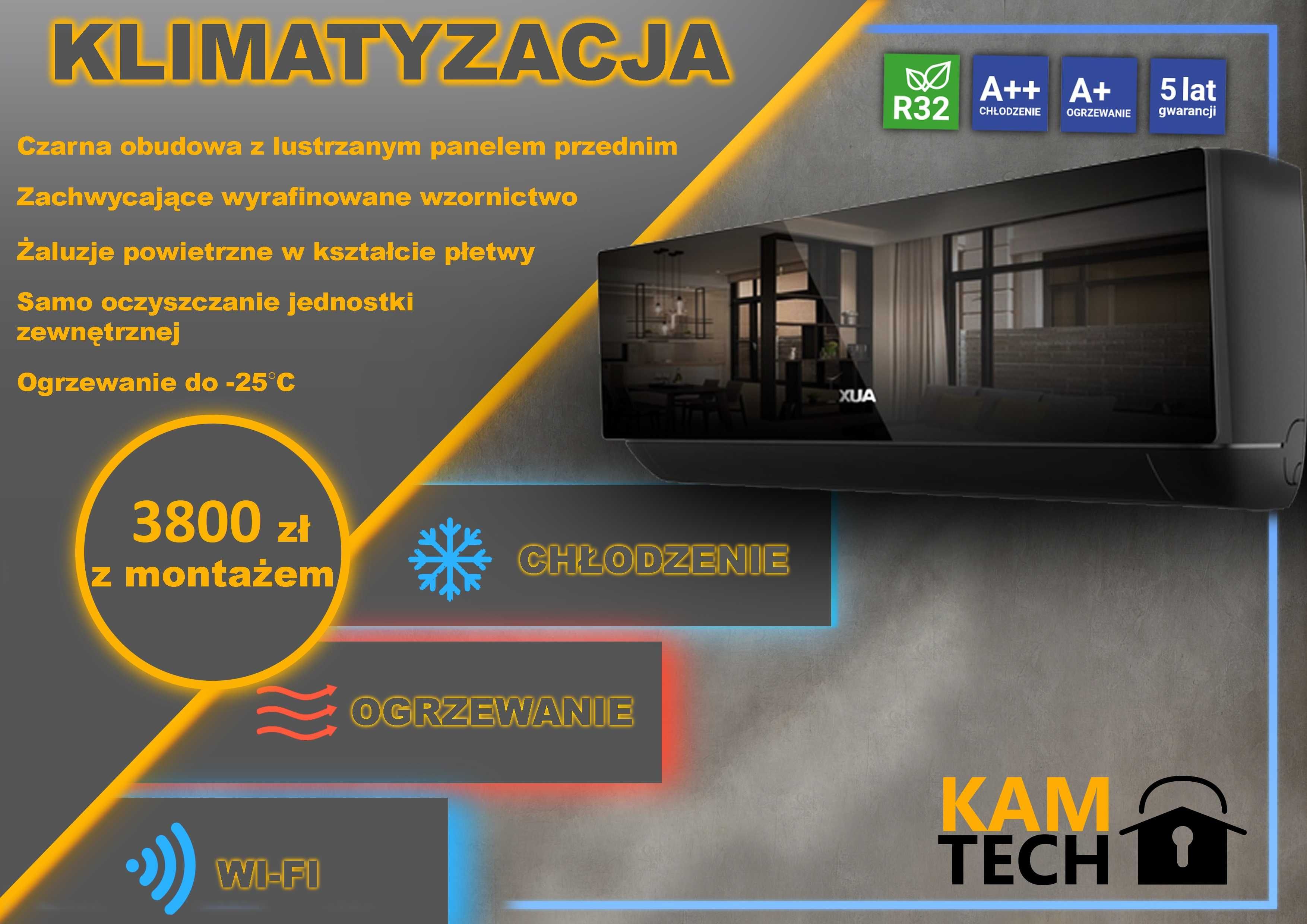 Klimatyzacja z montażem Aux 3,5kW Wi-Fi 5 lat Gwarancji Promocja