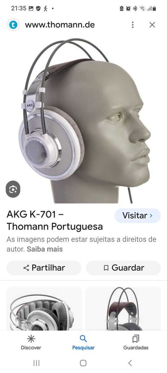 Fones AKG modelo top 701