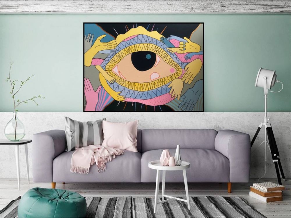 Obraz akrylowy ręcznie malowany na płótnie bawełnianym 60x80cm