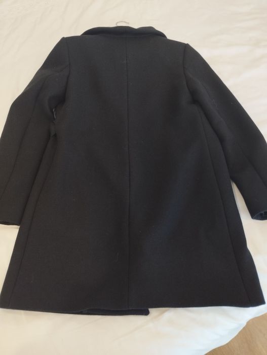 Sobretudo preto em lã Zara