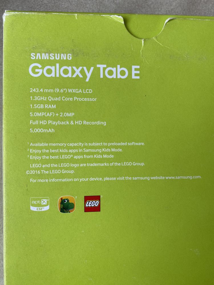 Планшет Samsung galaxy tab e