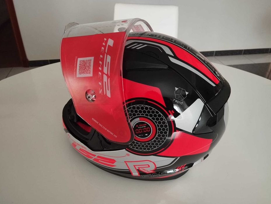 Capacete LS2 FF353 Rapid Stratus Black Red Silver