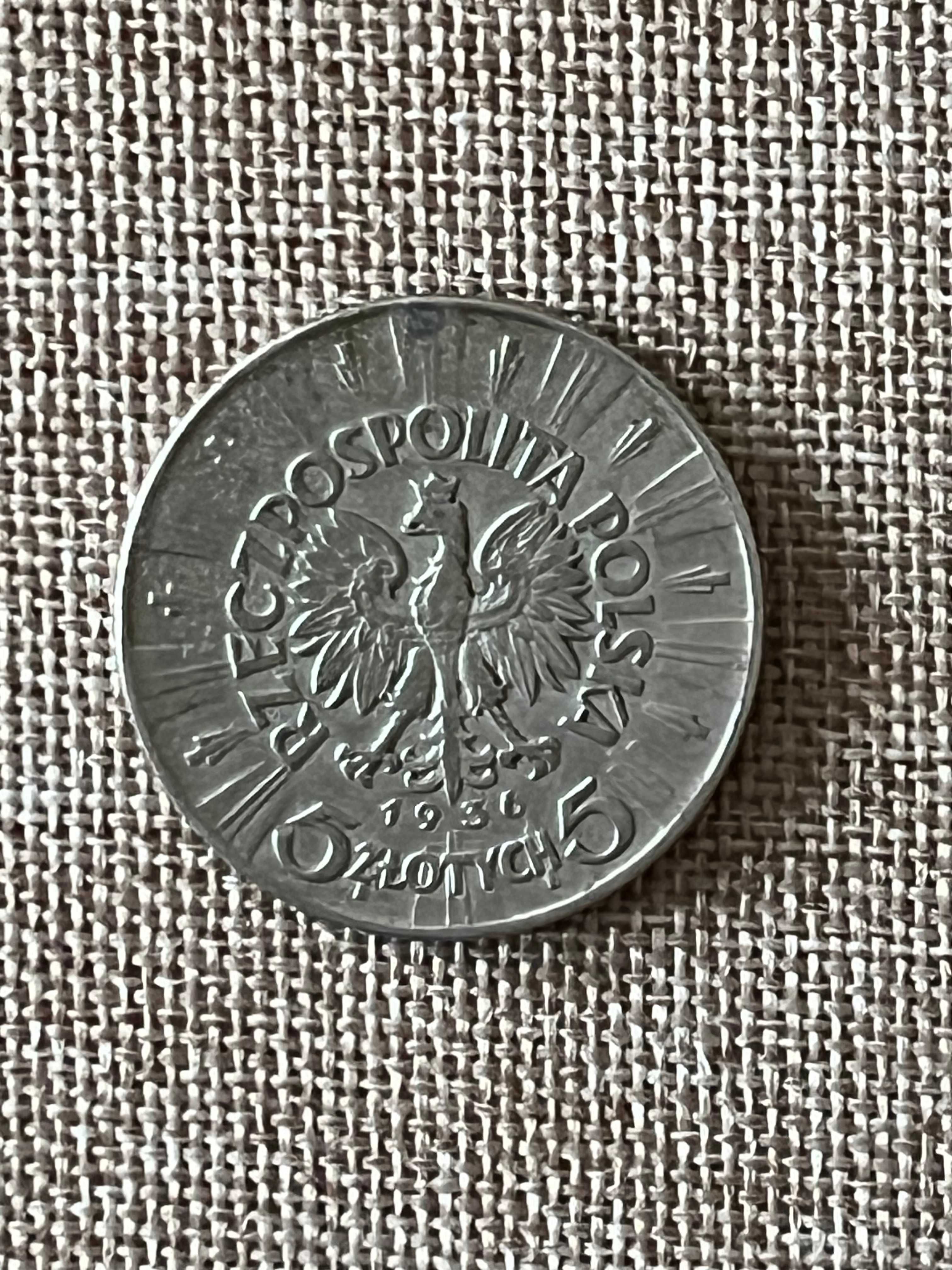 Moneta Srebrna 5zł z 1936 roku
