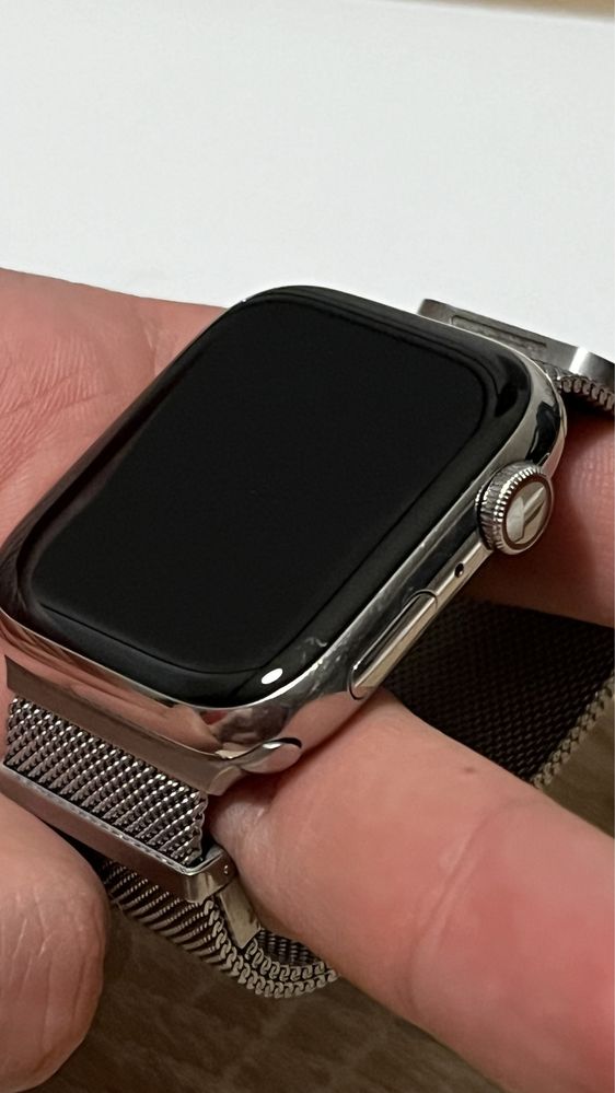 Apple watch 7 45mm szafir stainles steel cellular