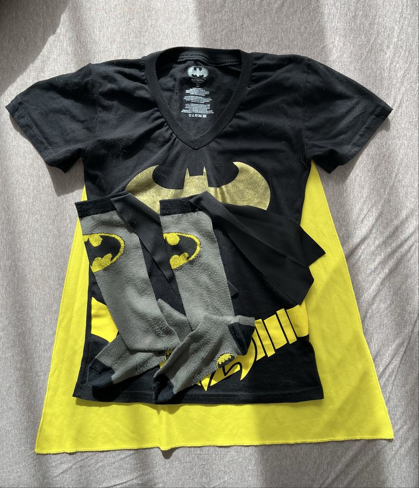 Strój BatGirl Batman Damski T-Shirt i Skarpety Przebranie