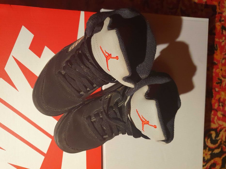 Nike air Jordan 5 Retro 30-18,5cm Black Metalic skóra