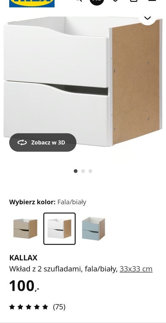 Kallax szuflady fala ikea