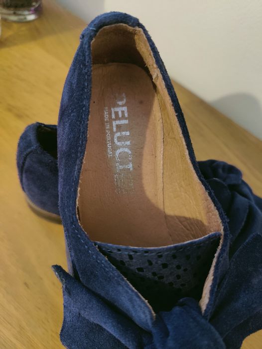 Sapato senhora 36 azul em pele