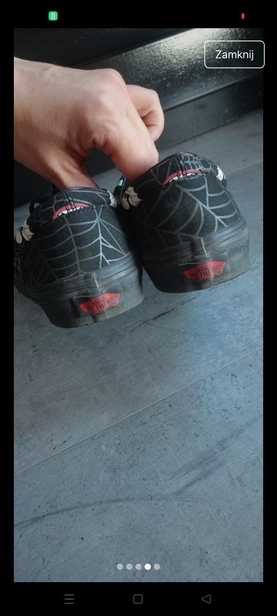 Vans Vansy 38 halloween czarne Goth Gothic emo scene pajęczyna rock