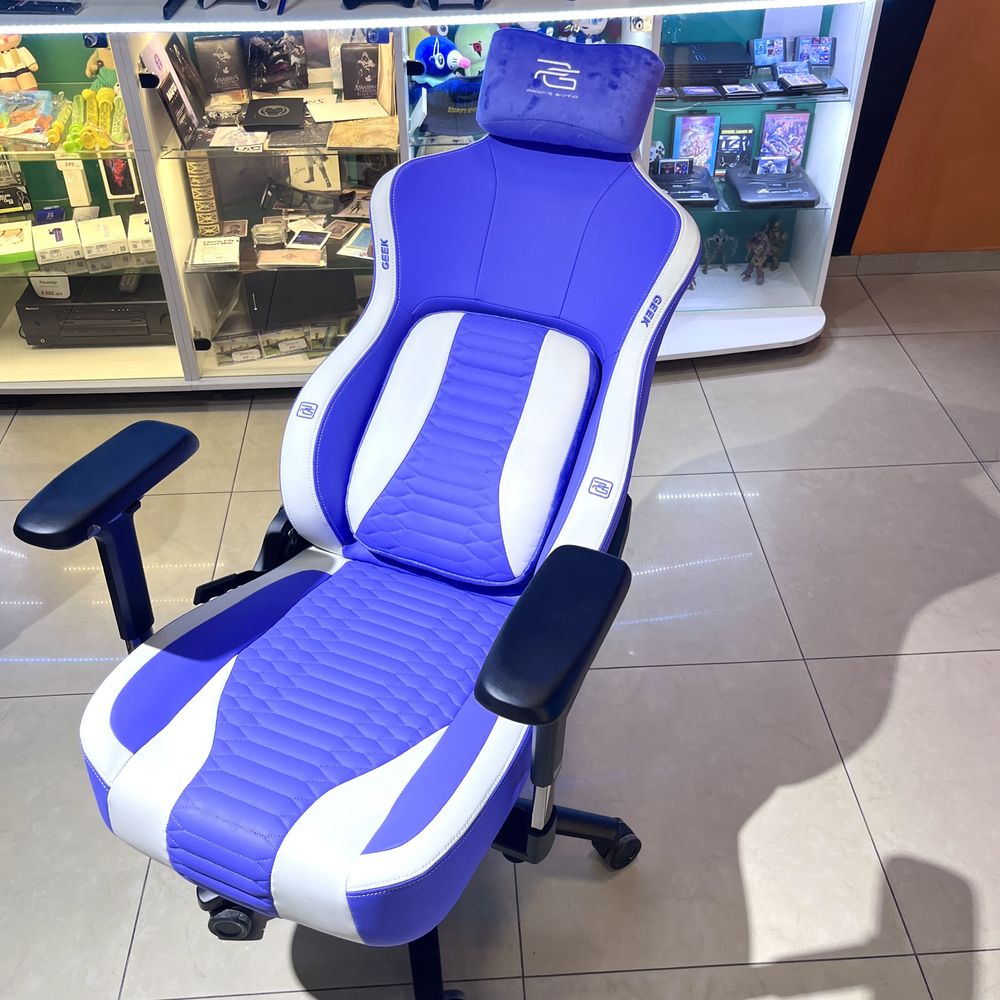 Крісло Proove GEEK White Purple GCGK00001016 кожа Геймерське кресло