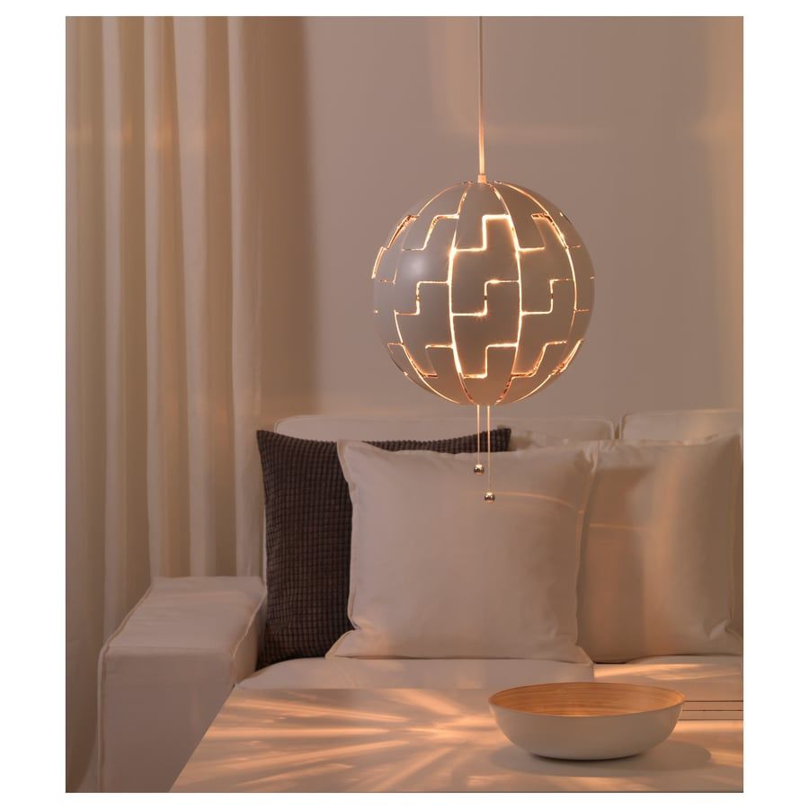 Candeeiro suspenso, branco/prateado, 35 cm
