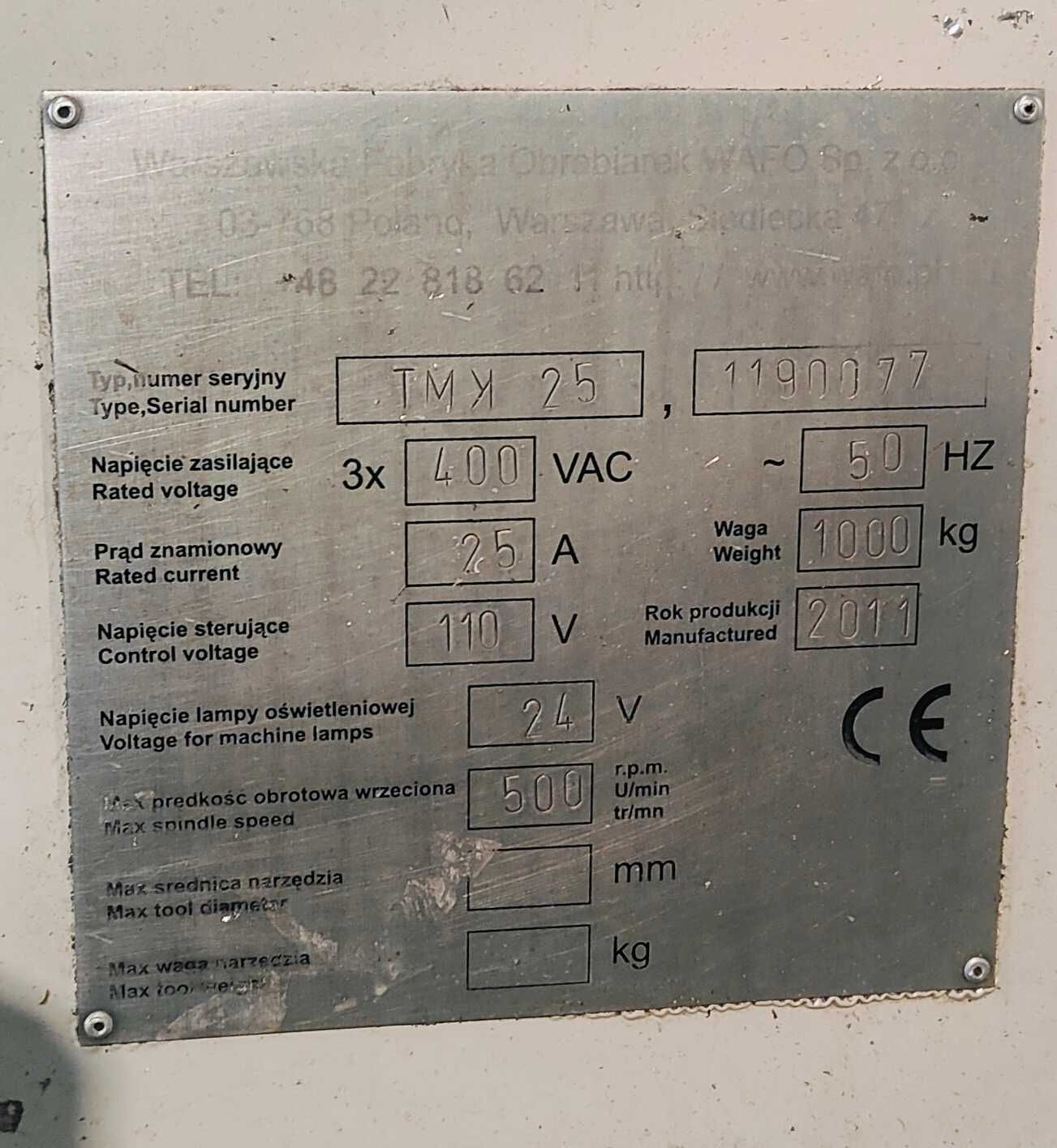 Tokarka CNC TYP TMK 25 Wafo