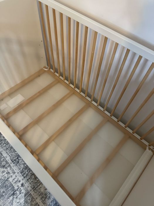 IKEA MYLLRA Łóżeczko z szufladą, białe 60x120 cm