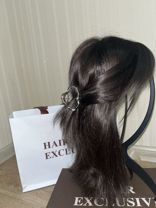 Перука з натурального волосся, колір шоколад