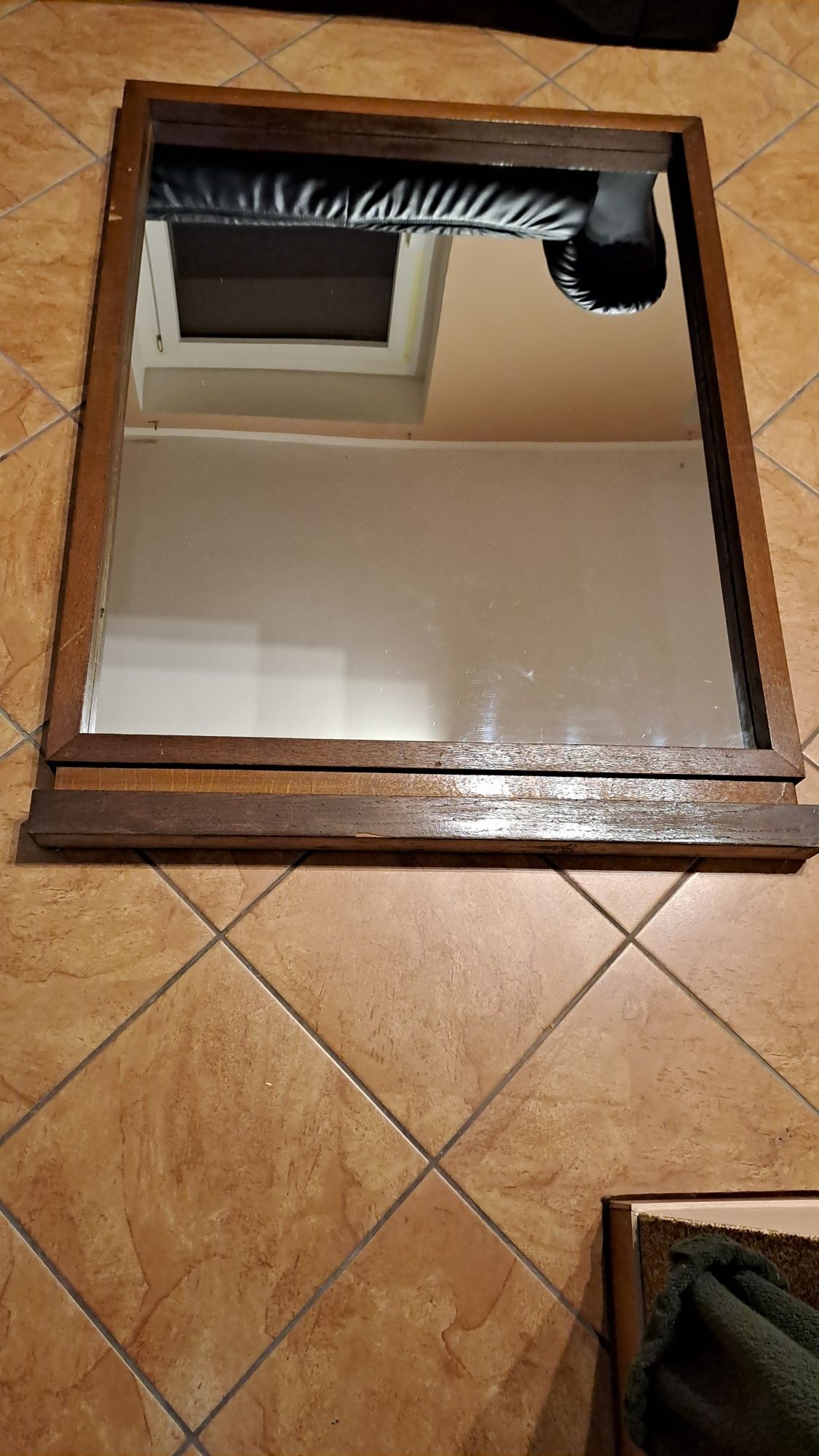 Stare solidne, przedwojenne, duże lustro