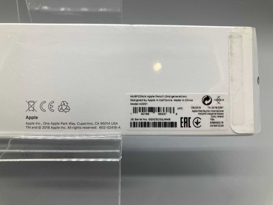 Стилус Apple Pencil 2 (Model A2051, MU8F2ZM/A)  Новий повний комплект