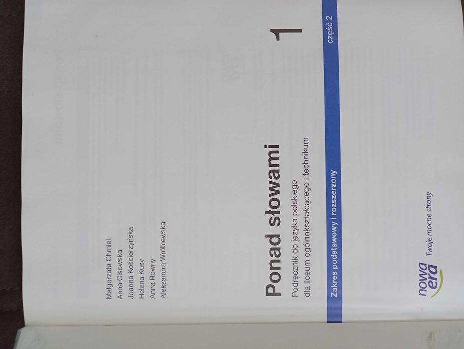 Podręcznik Ponad słowami 1 część 2 zakres podstawowy i rozszerzony