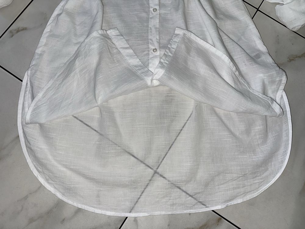Женская белая коттоновая рубашка платье H&M  54-56 XXL-XXXL (18-20)