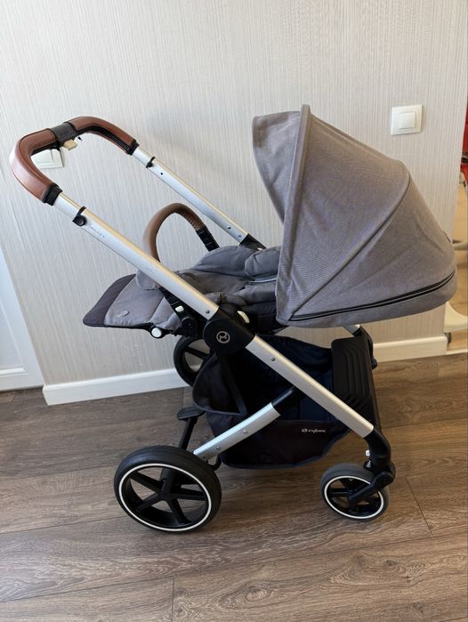 Дитячий візок коляска Cybex Balios s lux soho grey 3в1 база адаптери
