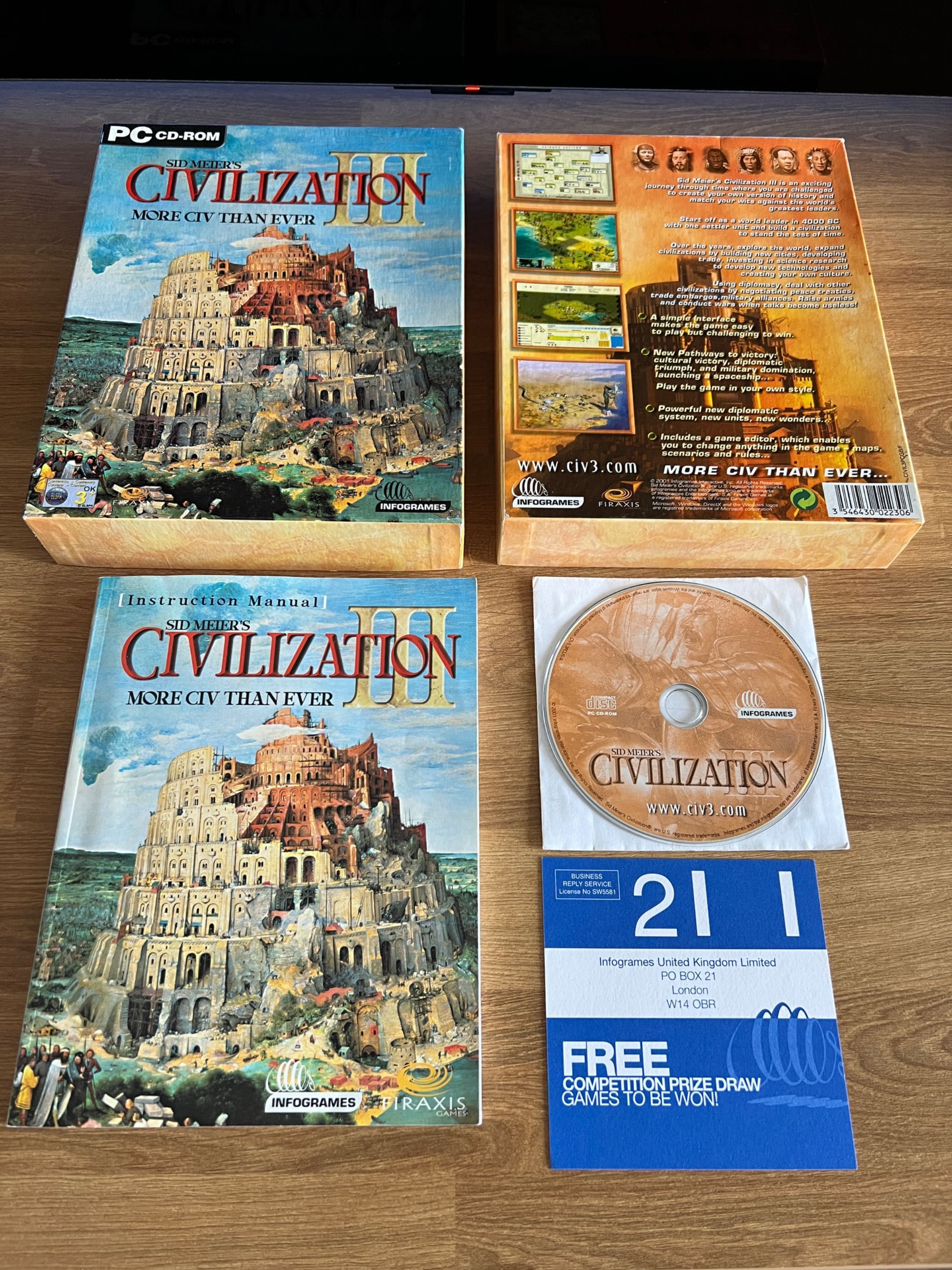 Civilization III 3 (PC EN 2001) BIG BOX premierowe kompletne wydanie