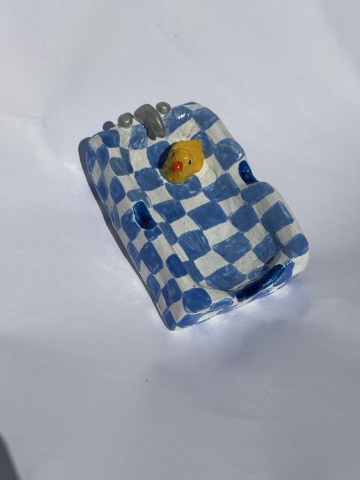 Ceramiczna gliniana popielniczka miseczka wanna wanienka kaczka duck