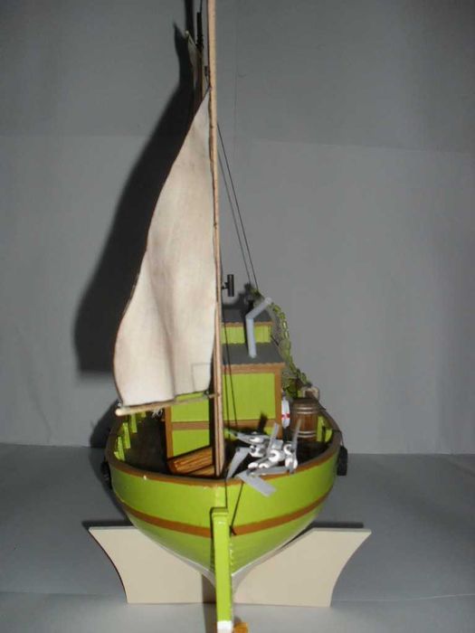 DUŻY żaglowiec model kutra rybackiego KUTER RYBACKI JAS-8 okręt 86cm