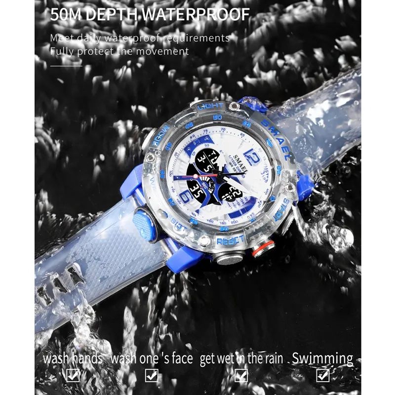 Новые брендовые спортивные водонепроницаемые мужские часы SMAEL