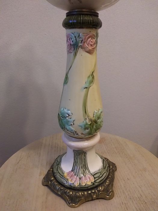 Lampa Naftowa stara majolika