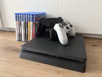 PS4 Playstation 4 Slim 500gb + dwa pady + ładowarka + 9 gier